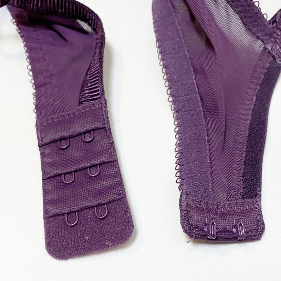 Wacoal La Femme Contour Bra 36B underwire purple gold 853217 lace embroidered - Picture 7 of 10